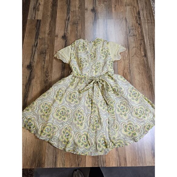 Vintage Leila Floral 1970's Maryjane Dress Youth Girls Size 5 - Picture 8 of 10